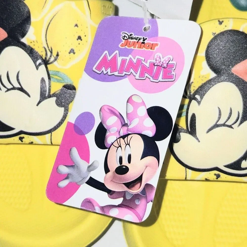 DISNEY MINNIE MOUSE Slippers Toddler Girls Kids Slide Sandals XL 11/12 NEW NWT